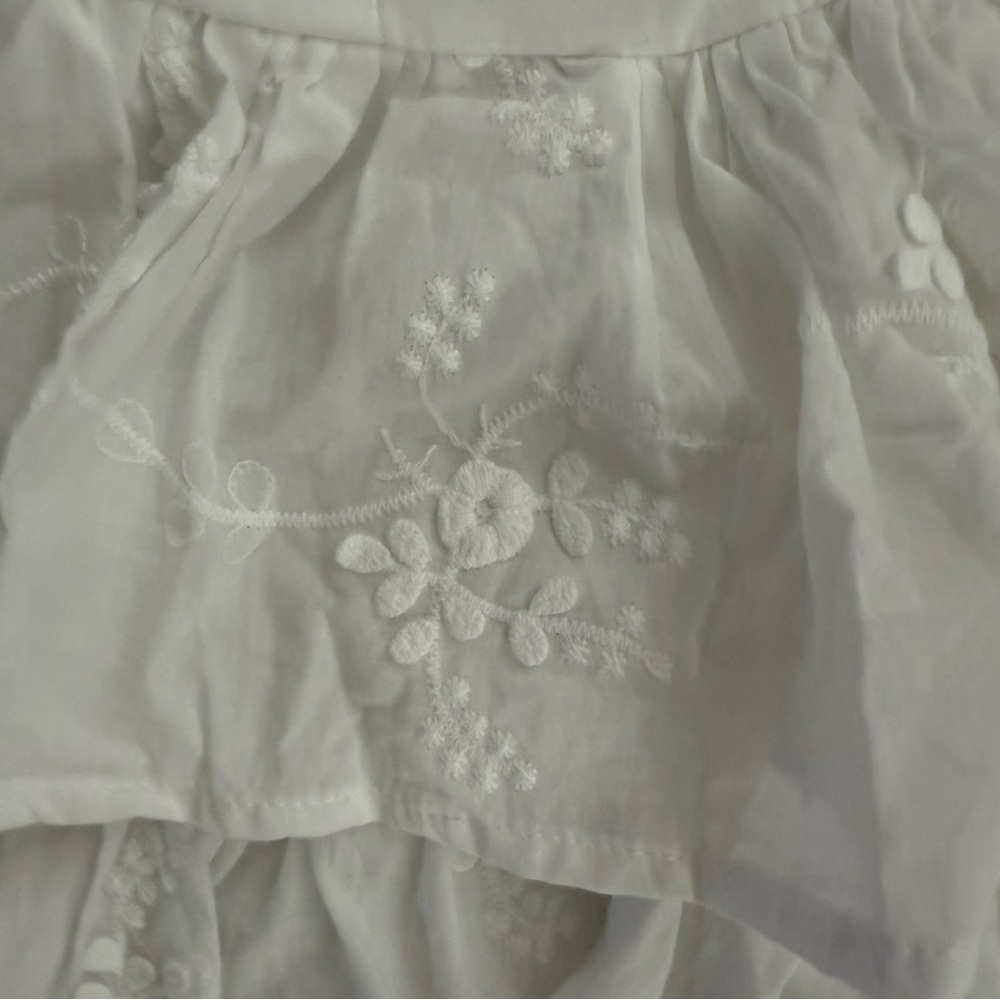 Altar’d State Medium White Miona Tiered Puff Sleeve Corset Waist Mini Dress - Picture 3 of 8